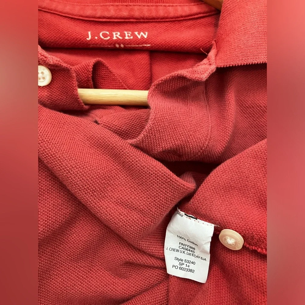 J. Crew Stone-washed Red Polo Shirt